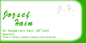 jozsef hain business card